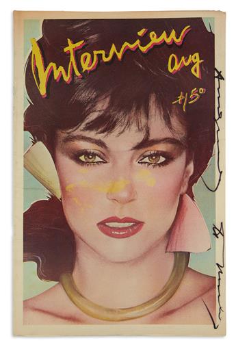 ANDY WARHOL. Two complete 1979 issues of Interview magazine, each Signed and Inscribed, to Mickey Tinter. ...